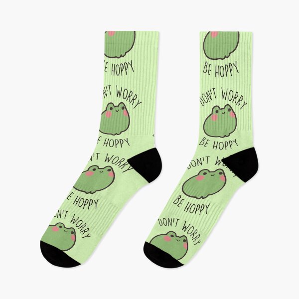 Item preview, Cute frog - funny quotes don't worry be happy hoppy - cottagecore designed and sold by Fantasy Cache.