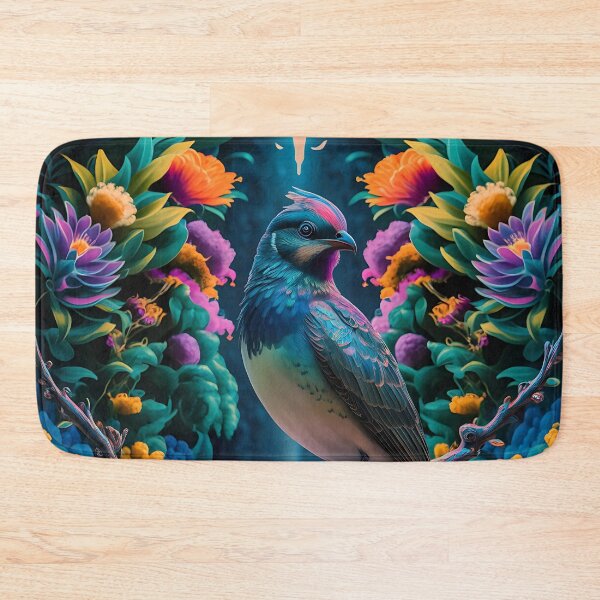 Item preview, Enchanted Aviary: A Symphony of Colors with a Majestic Bird Amongst Lush Florals designed and sold by PillowTalkyZone.