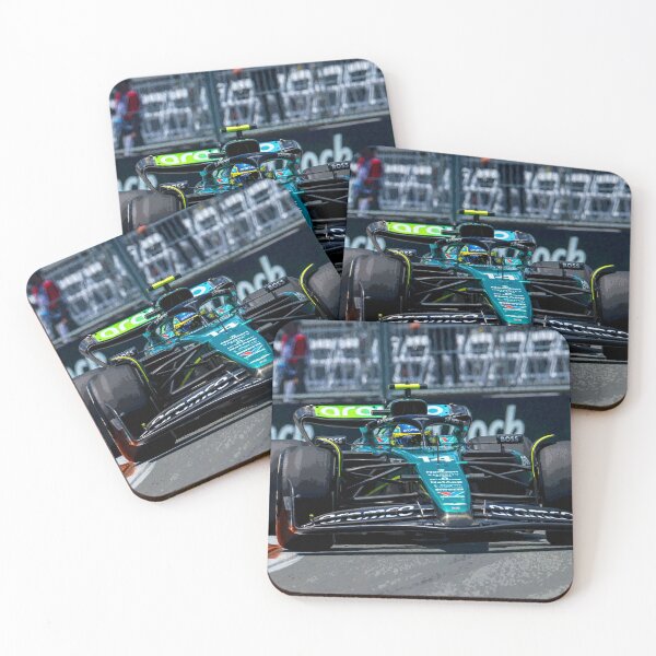 Item preview, Fernando Alonso racing his 2024 F1 race car during the Miami Grand Prix abstract designed and sold by Rodissimus1984.
