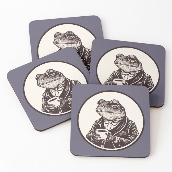 Item preview, Vintage Tea Time Frog designed and sold by TeaTimePrints.