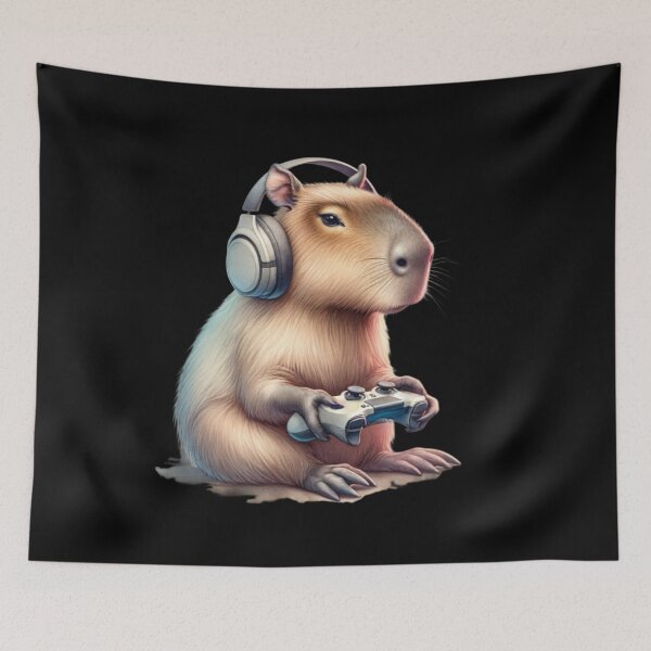 Item preview, Capybara gamer designed and sold by MilkyForest.
