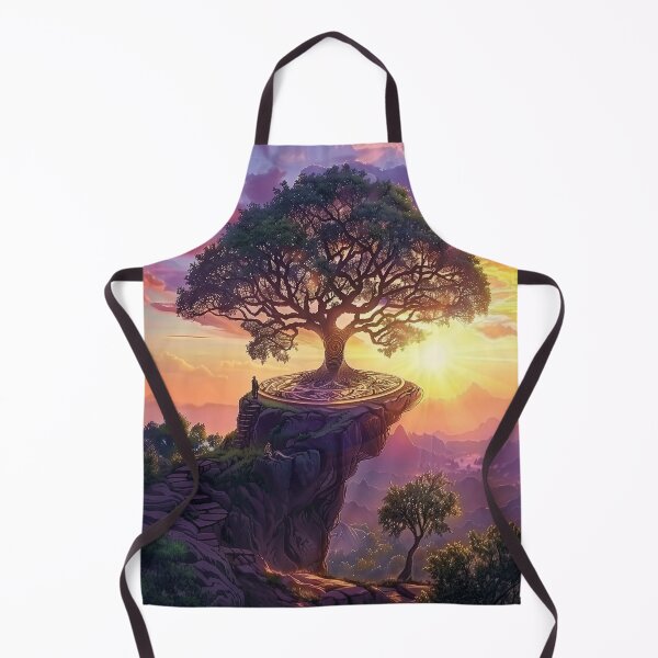 Item preview, Majestic Tree of Life Mountain Landscape Art designed and sold by Mystikos Art.