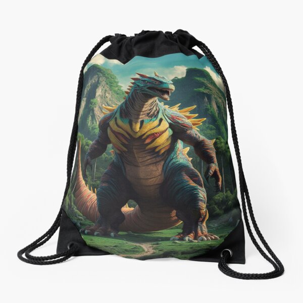 Item preview, Mexican Kaiju titan standing amidst a dense forest, with towering mountains in the backg designed and sold by Titan33.