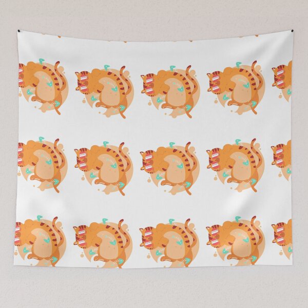 Item preview, funny cat with spread legs and flowers  designed and sold by mando24895.