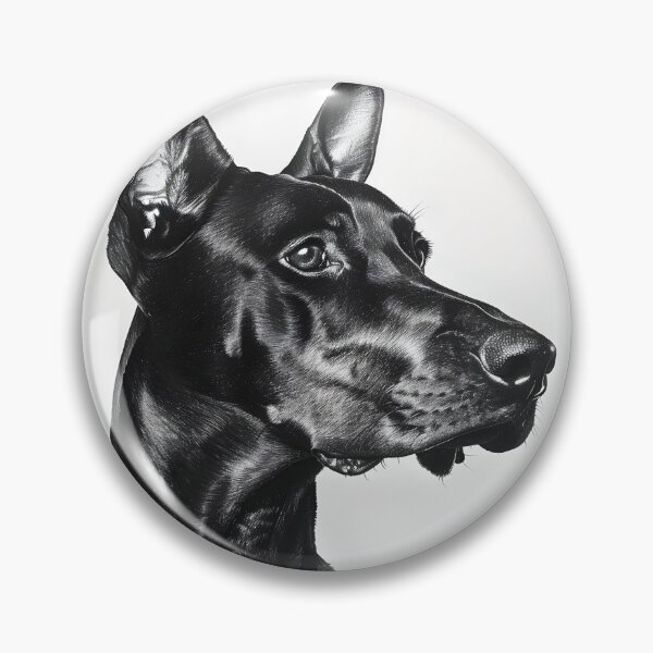Item preview, Black and white Doberman drawing designed and sold by Pencil-Art.