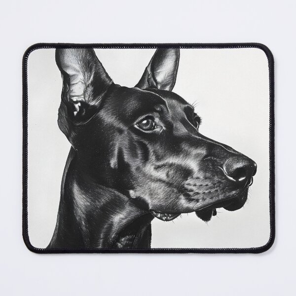 Item preview, Black and white Doberman drawing designed and sold by Pencil-Art.