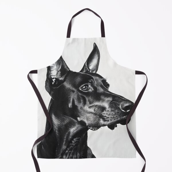 Item preview, Black and white Doberman drawing designed and sold by Pencil-Art.