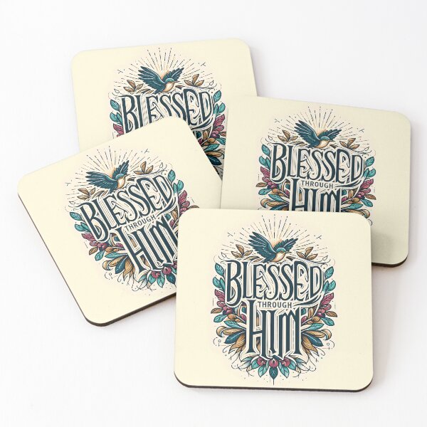 Item preview, Blessed Through Him, typography designed and sold by maxmaj.