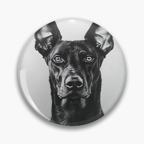 Item preview, Black and white Doberman drawing designed and sold by Pencil-Art.