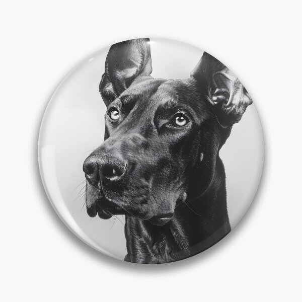 Item preview, Black and white Doberman drawing designed and sold by Pencil-Art.