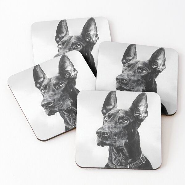 Item preview, Black and white Doberman drawing designed and sold by Pencil-Art.