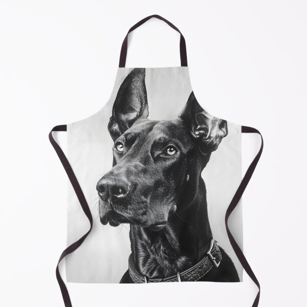 Item preview, Black and white Doberman drawing designed and sold by Pencil-Art.