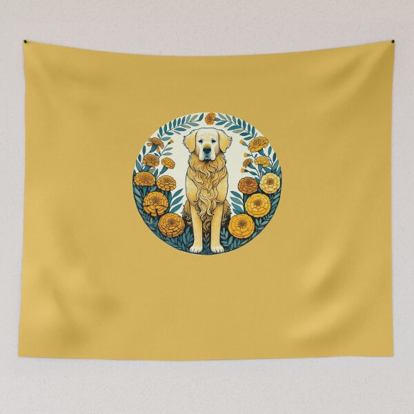 Artikelvorschau, Golden Retriever Ringelblume entworfen und verkauft von FrictionMaxxing.