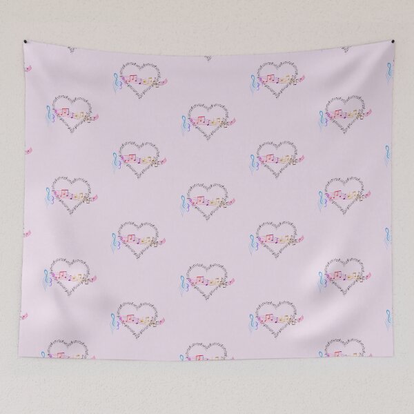 Item preview, Heart Music Everywhere With A Colorful Staff  designed and sold by BrightrDayMusicArt.
