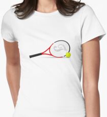 Tennis racket ball Women's Fitted T-Shirt