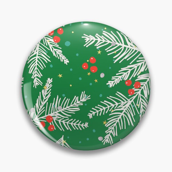 Item preview, Christmas Snowy Branches, Red Berries Pattern On Green  designed and sold by DEC02.