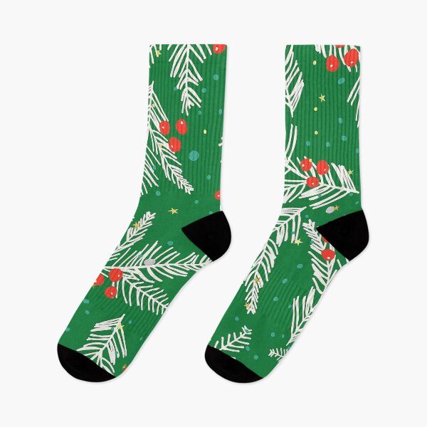 Item preview, Christmas Snowy Branches, Red Berries Pattern On Green  designed and sold by DEC02.