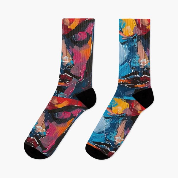 Item preview, Colorful Reverie- Dynamic Depiction of a Cigar Enthusiast Amid a Vibrant Palette designed and sold by OlfactoART Studio.