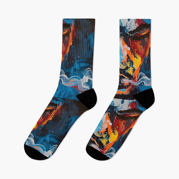 Item preview, Chromatic Reverie- Dynamic Portrait of a Cigar Aficionado in a Vibrant Clash of Colors designed and sold by OlfactoART Studio.