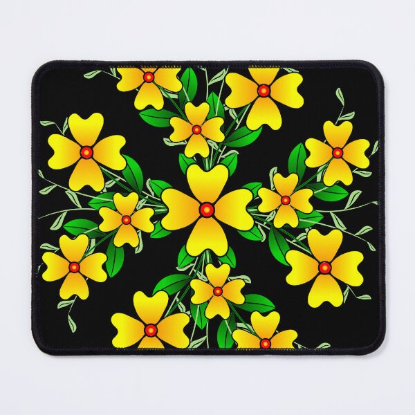 Item preview, yellow blooming flower flower tendril flower meadow floral pattern flowery designed and sold by rhnaturestyles.