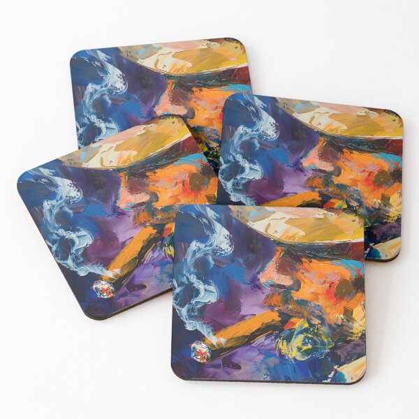 Item preview, Dynamic Delight- Bearded Man Savoring a Vibrant Cigar Experience and Masculine Allure designed and sold by OlfactoART Studio.