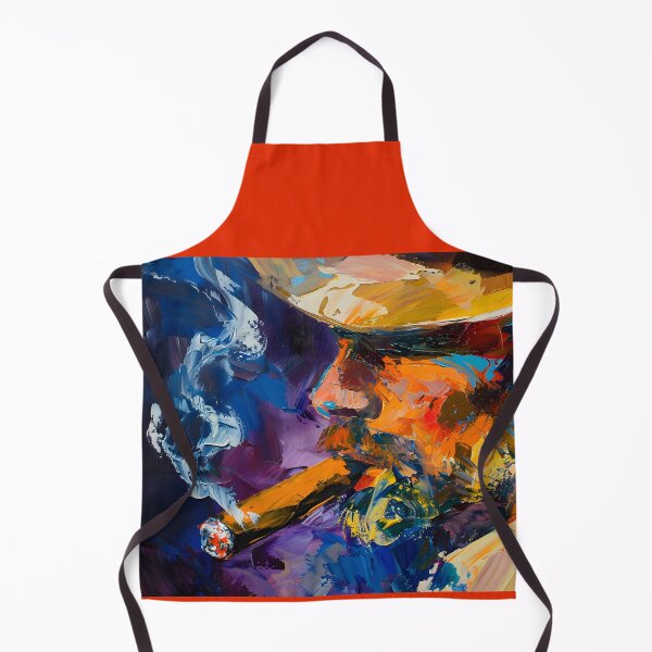 Item preview, Dynamic Delight- Bearded Man Savoring a Vibrant Cigar Experience and Masculine Allure designed and sold by OlfactoART Studio.