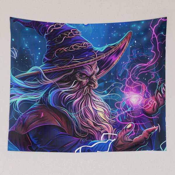 Item preview, By the Winds of Magic - Wizard Spellcasting Artwork designed and sold by Juuskus.