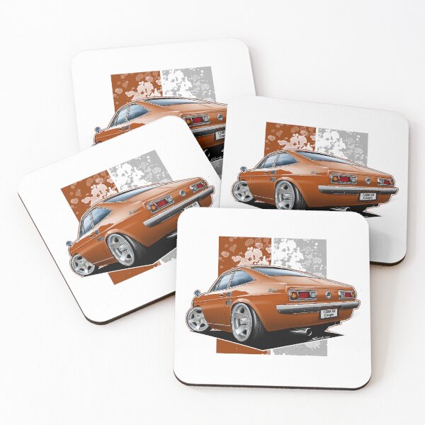 Item preview, Tooned Datsun Sunny B110 Coupé (Datsun 1200 GX Coupé) Brown designed and sold by Petrolhead T-Shirts and Art.