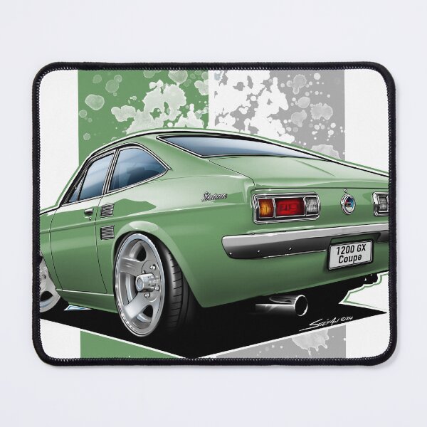Item preview, Tooned Datsun Sunny B110 Coupé (Datsun 1200 GX Coupé) Green designed and sold by Petrolhead T-Shirts and Art.