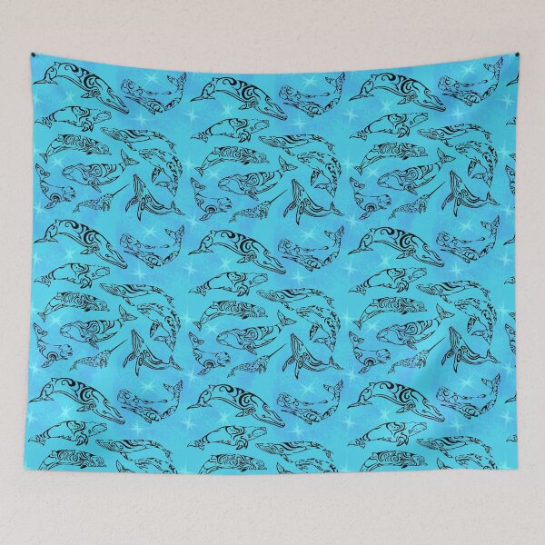 Item preview, Whales tribal art designed and sold by Artsydragongal.