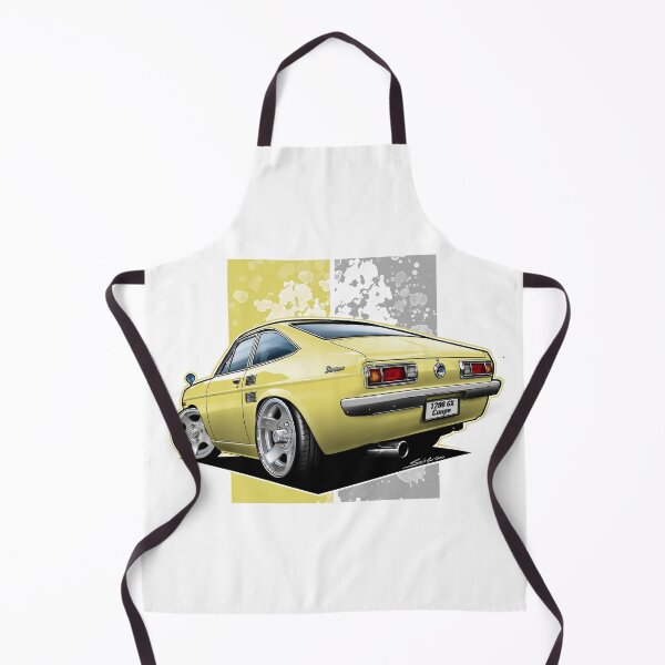 Artikelvorschau, Tooned Datsun Sunny B110 Coupé (Datsun 1200 GX Coupé) Gelb entworfen und verkauft von Petrolhead T-Shirts and Art.
