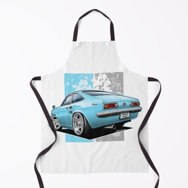 Artikelvorschau, Tooned Datsun Sunny B110 Coupé (Datsun 1200 GX Coupé) Hellblau entworfen und verkauft von Petrolhead T-Shirts and Art.