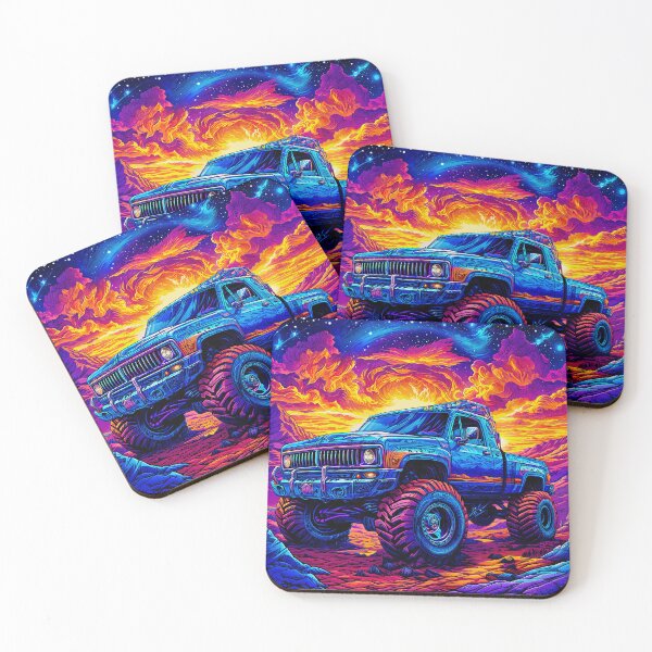 Item preview, Pickup truck on a magenta afternoon designed and sold by PixelCraftDSG.