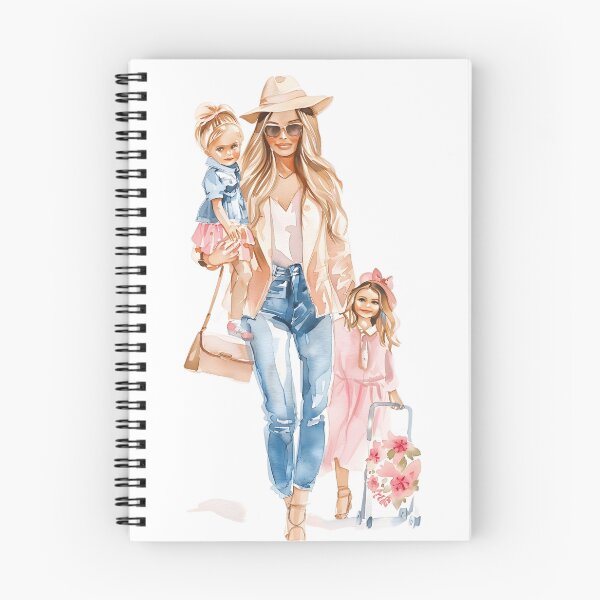 Artikelvorschau, Mama mit Töchtern lieben Blumen entworfen und verkauft von Alice Monber’s Illustration.