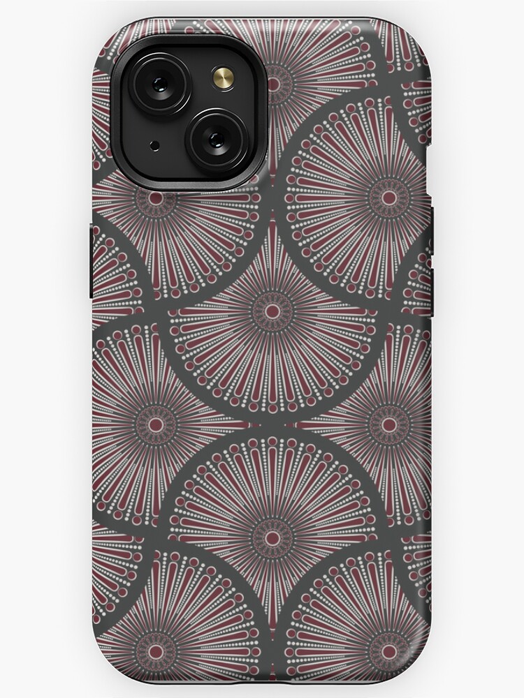 iPhone Case, Royal Circle Vintage Glamour Dot Mandala Art Deco Fans designed and sold by Triplicate Limited