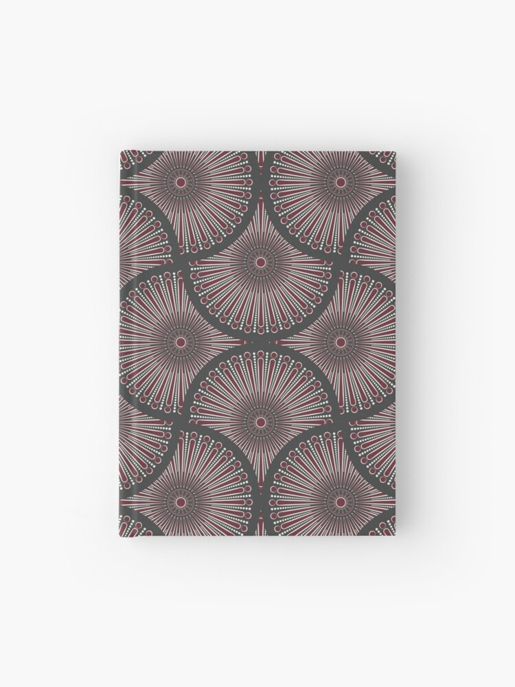 Journal, Royal Circle Vintage Glamour Dot Mandala Art Deco Fans designed and sold by Triplicate Limited