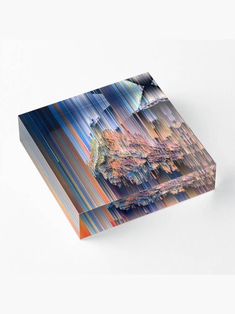 Alternate view of Weird Glitches - Abstract Pixel Art Acrylic Block