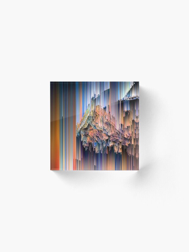 Alternate view of Weird Glitches - Abstract Pixel Art Acrylic Block