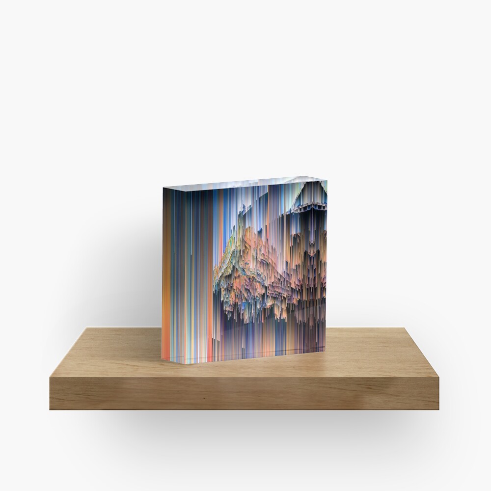 Weird Glitches - Abstract Pixel Art Acrylic Block