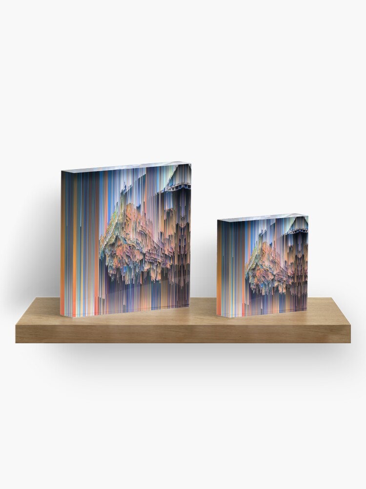 Alternate view of Weird Glitches - Abstract Pixel Art Acrylic Block