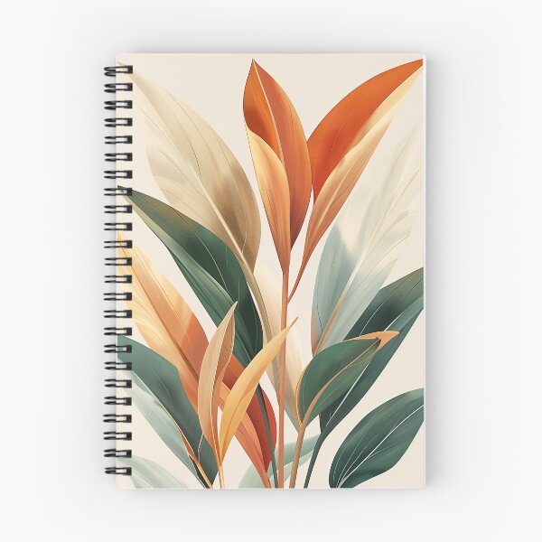 Item preview, Boho leaves wall art, orange and green designed and sold by DigitEssentials.