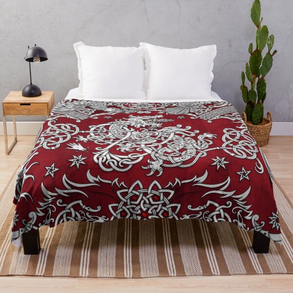 Item preview, Fenrir the Norse Wolf - Viking Art, White and Red designed and sold by Abysm Internal.