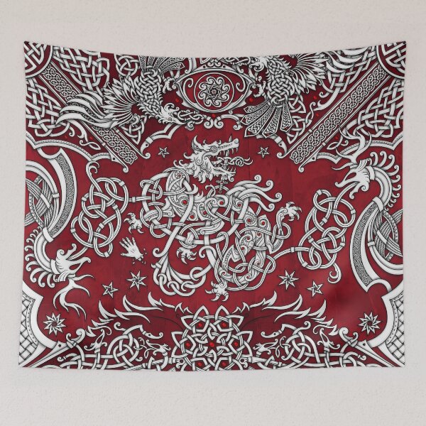 Item preview, Fenrir the Norse Wolf - Viking Art, White and Red designed and sold by Abysm Internal.
