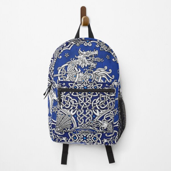 Item preview, Fenrir the Norse Wolf - Viking Art, White and Blue designed and sold by Abysm Internal.
