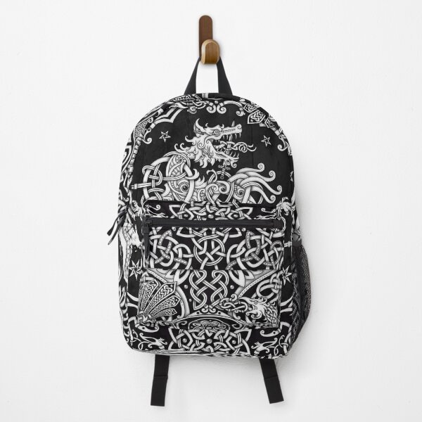 Item preview, Fenrir the Norse Wolf - Viking Art, White and Black designed and sold by Abysm Internal.