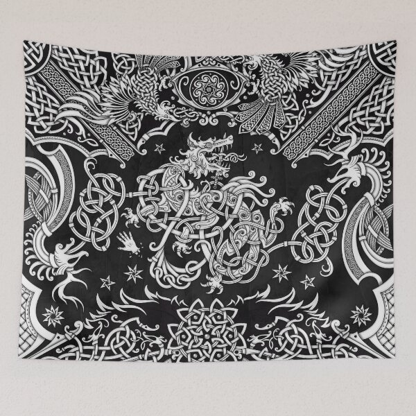 Item preview, Fenrir the Norse Wolf - Viking Art, White and Black designed and sold by Abysm Internal.