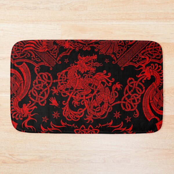 Item preview, Fenrir the Norse Wolf - Viking Art, Red and Black designed and sold by Abysm Internal.