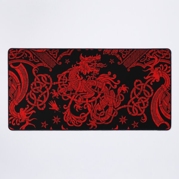 Item preview, Fenrir the Norse Wolf - Viking Art, Red and Black designed and sold by Abysm Internal.