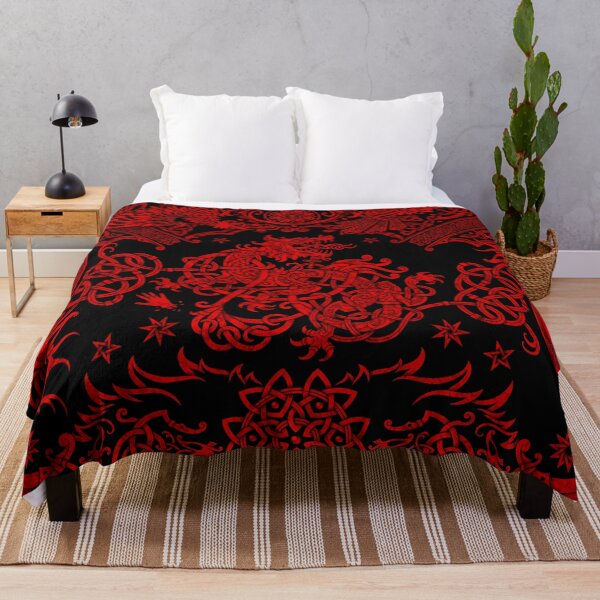 Item preview, Fenrir the Norse Wolf - Viking Art, Red and Black designed and sold by Abysm Internal.