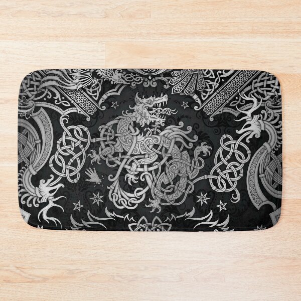 Item preview, Fenrir the Norse Wolf - Viking Art, Dark and Silver designed and sold by Abysm Internal.